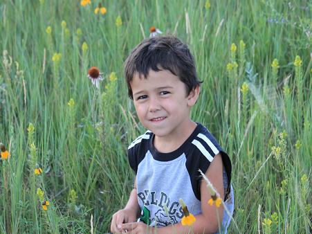 Sitting in the wild flowers!