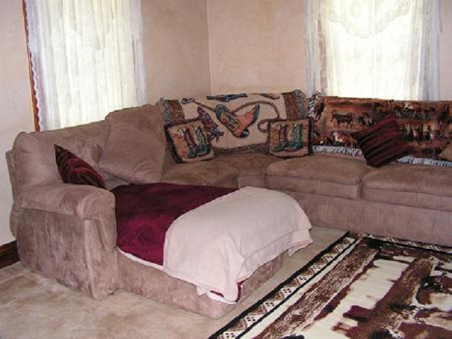 The couch in the living room.